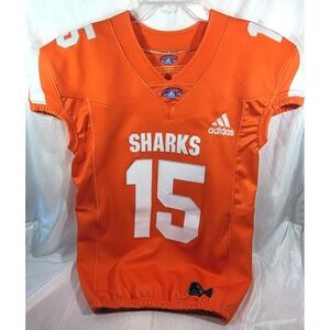 Move The Chain Academy Adidas Sharks #15 Polyester Football Jersey - Orange - M
